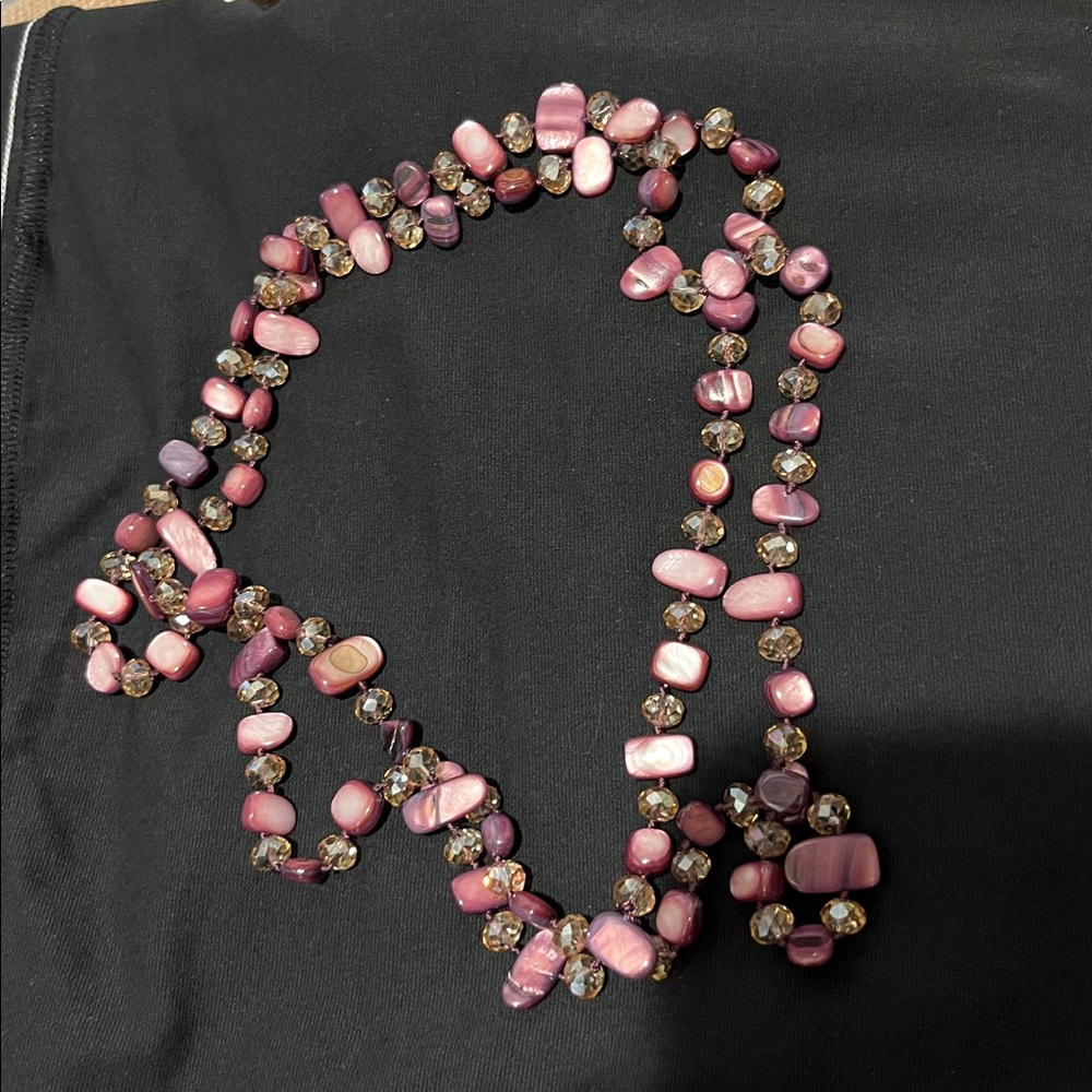 Pink/purple and grey Bead Necklaces, Bought them at a local art show.